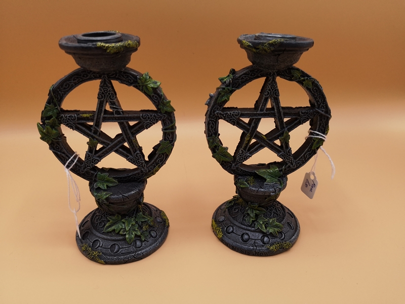 Wiccan Pentagram Candlesticks (pair)